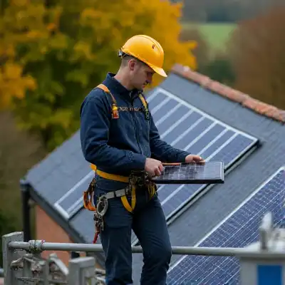 a man is instaling the solar panels