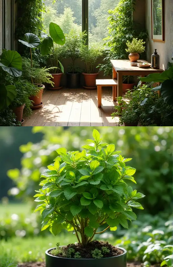 the plants in the limited space